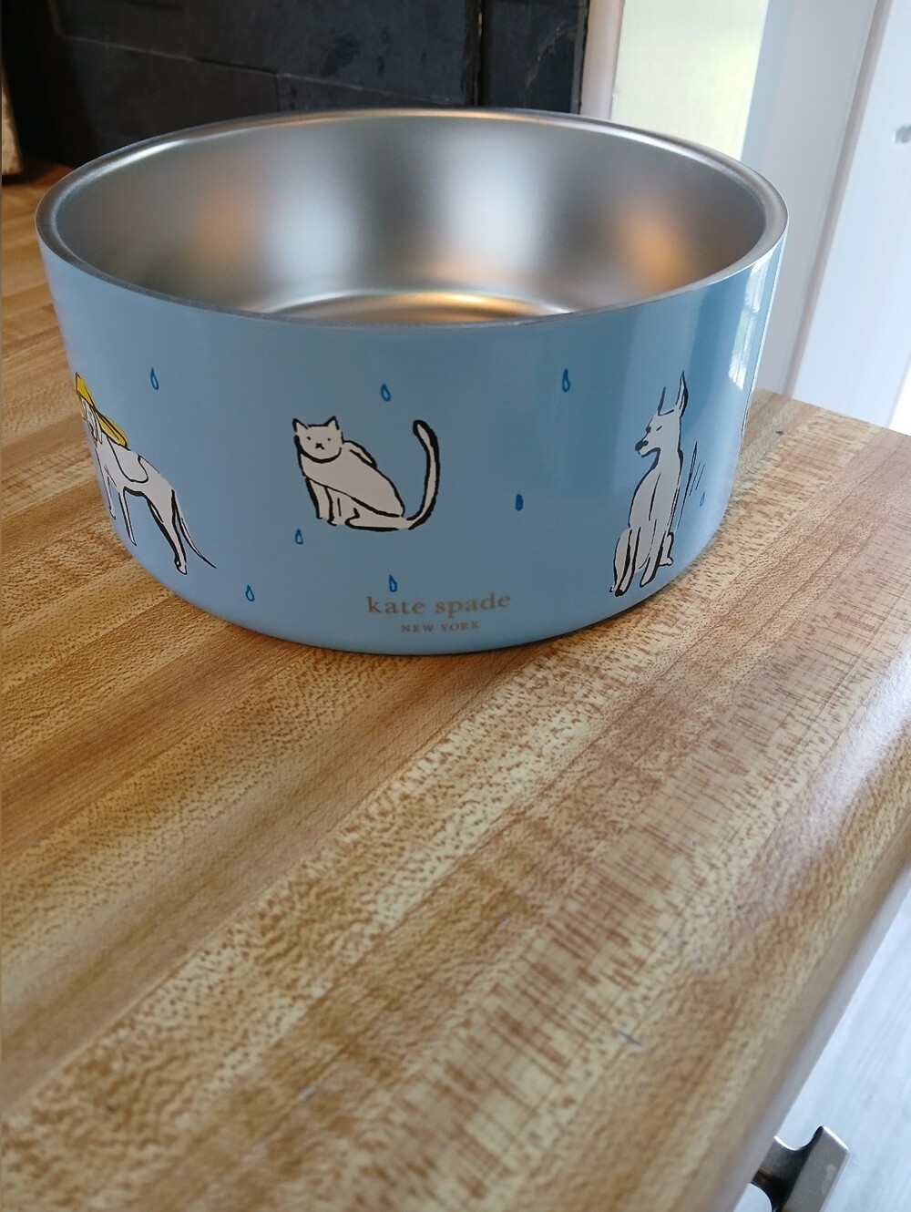 Kate Spade NIB Blue Dog Bowl For Small/Medium Dogs - Picture 3 of 6